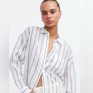 Madewell Og Sheer Linen Button Down Shirt